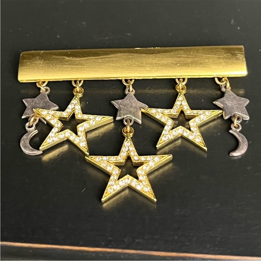 “The Icing”Vintage Star and Moon Dangle Brooch/Pin